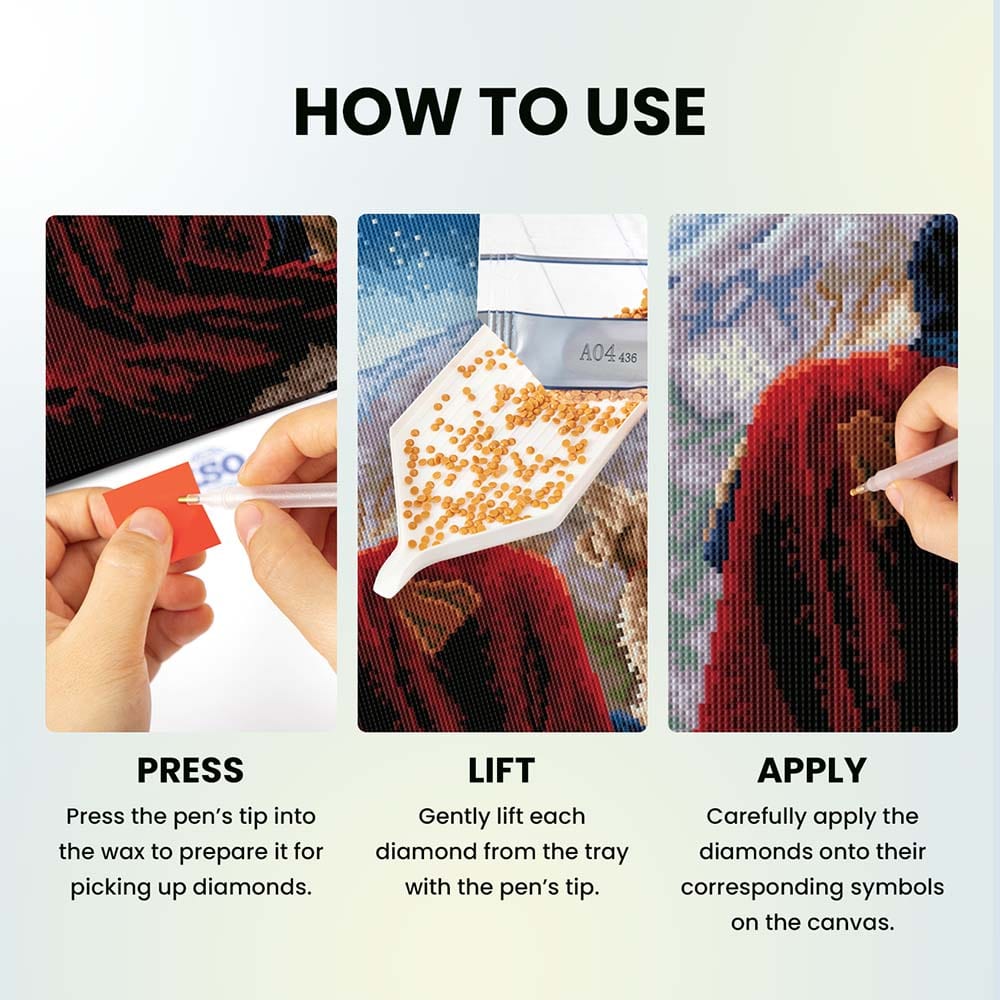 17.7" x 21.7" / 45cm x 55cm Superman & Krypto - Diamond Painting Kit