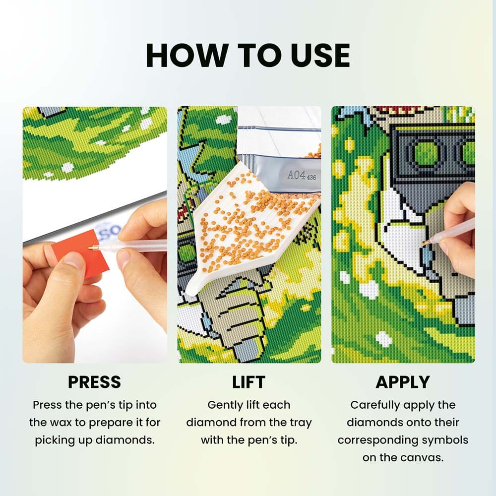 17.7" x 21.7" / 45cm x 55cm Rick & Morty - Diamond Painting Kit