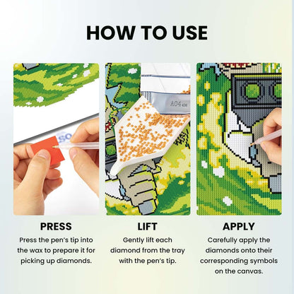 17.7" x 21.7" / 45cm x 55cm Rick & Morty - Diamond Painting Kit