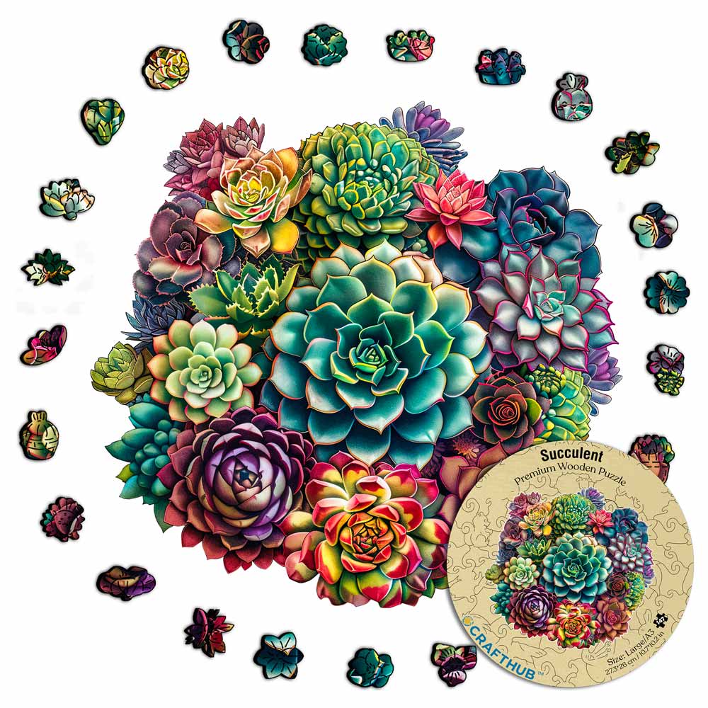 Mandala Succulent Plants - Jigsaw Puzzle