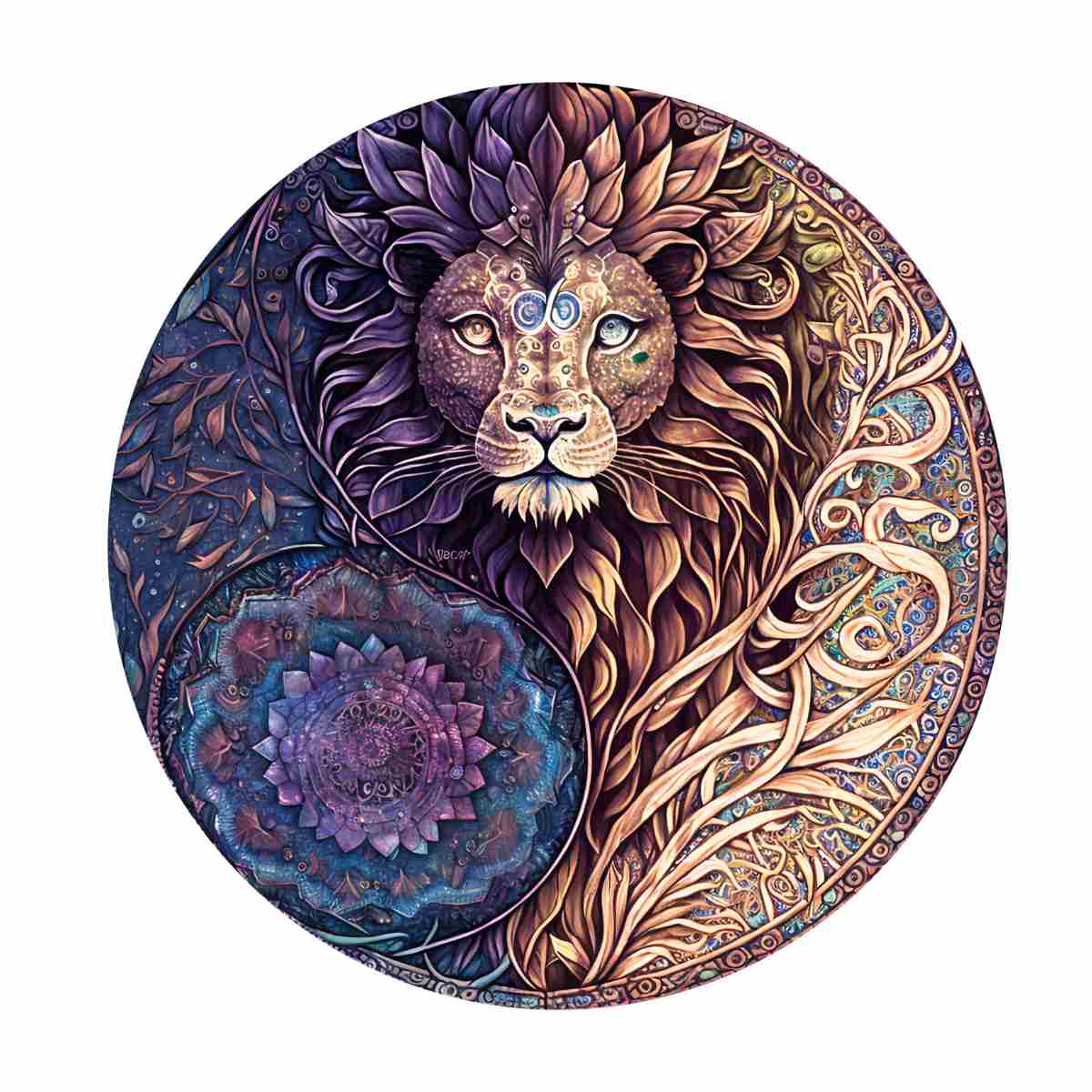 Animal Jigsaw Puzzle > Wooden Jigsaw Puzzle > Jigsaw Puzzle A5 Lion Yin Yang- Jigsaw Puzzle
