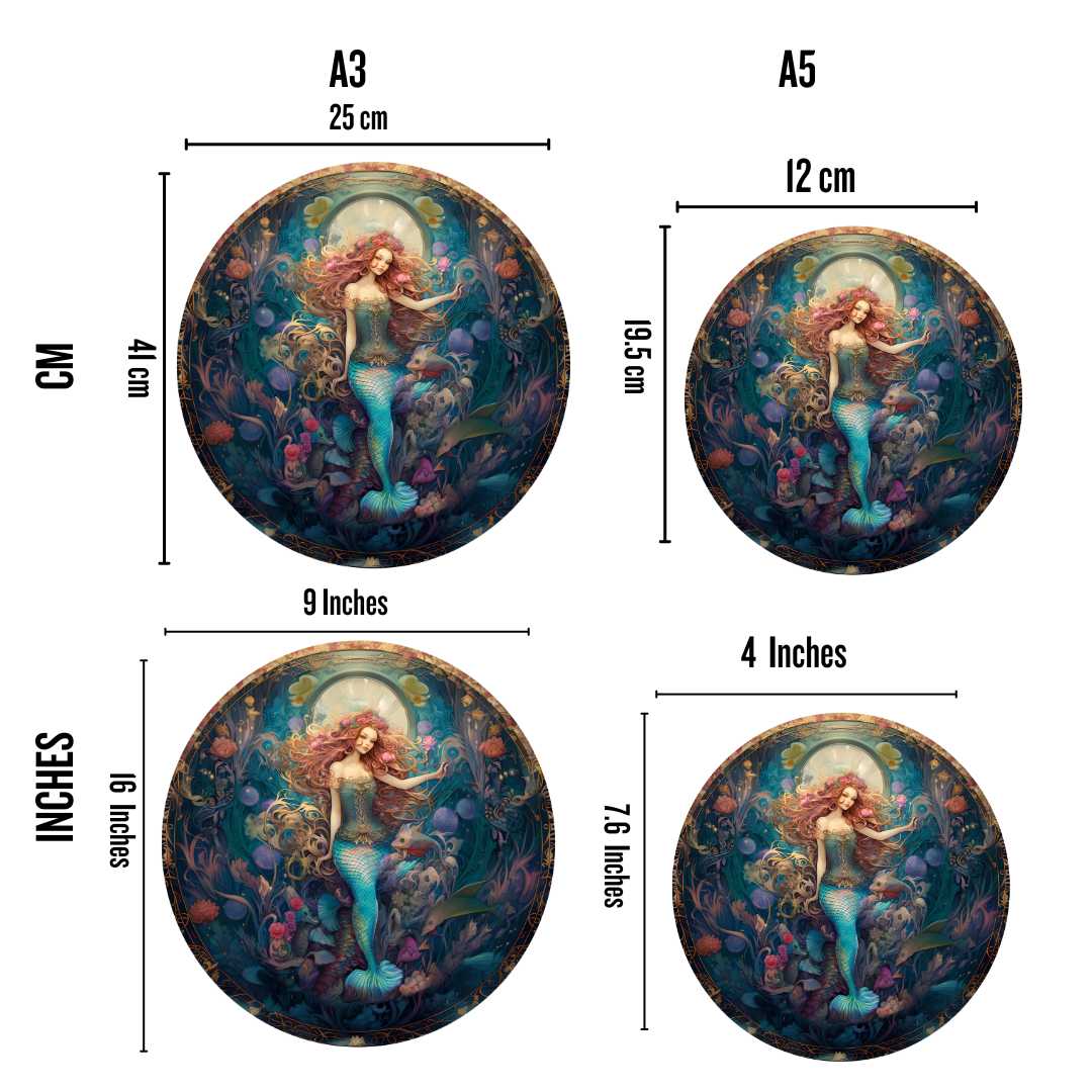 Animal Jigsaw Puzzle > Wooden Jigsaw Puzzle > Jigsaw Puzzle Floral Mermaid - Jigsaw Puzzle