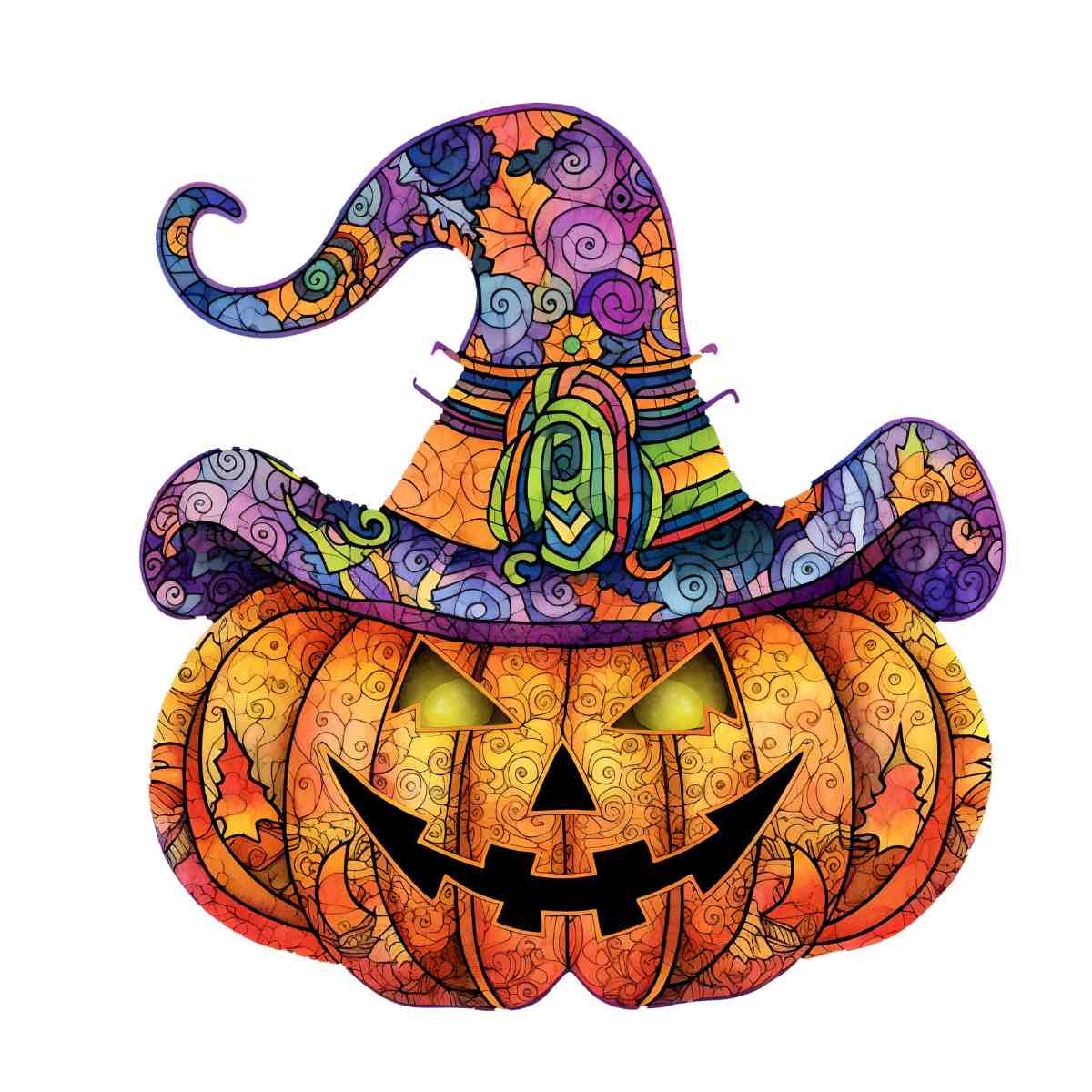 Animal Jigsaw Puzzle > Wooden Jigsaw Puzzle > Jigsaw Puzzle A5 Witchy Pumpkin Puzzle - Jigsaw Puzzle