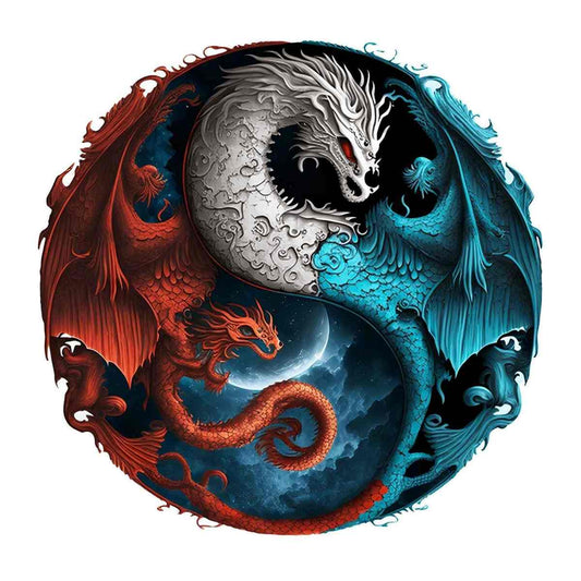 Drache Yin Yang - Puzzel