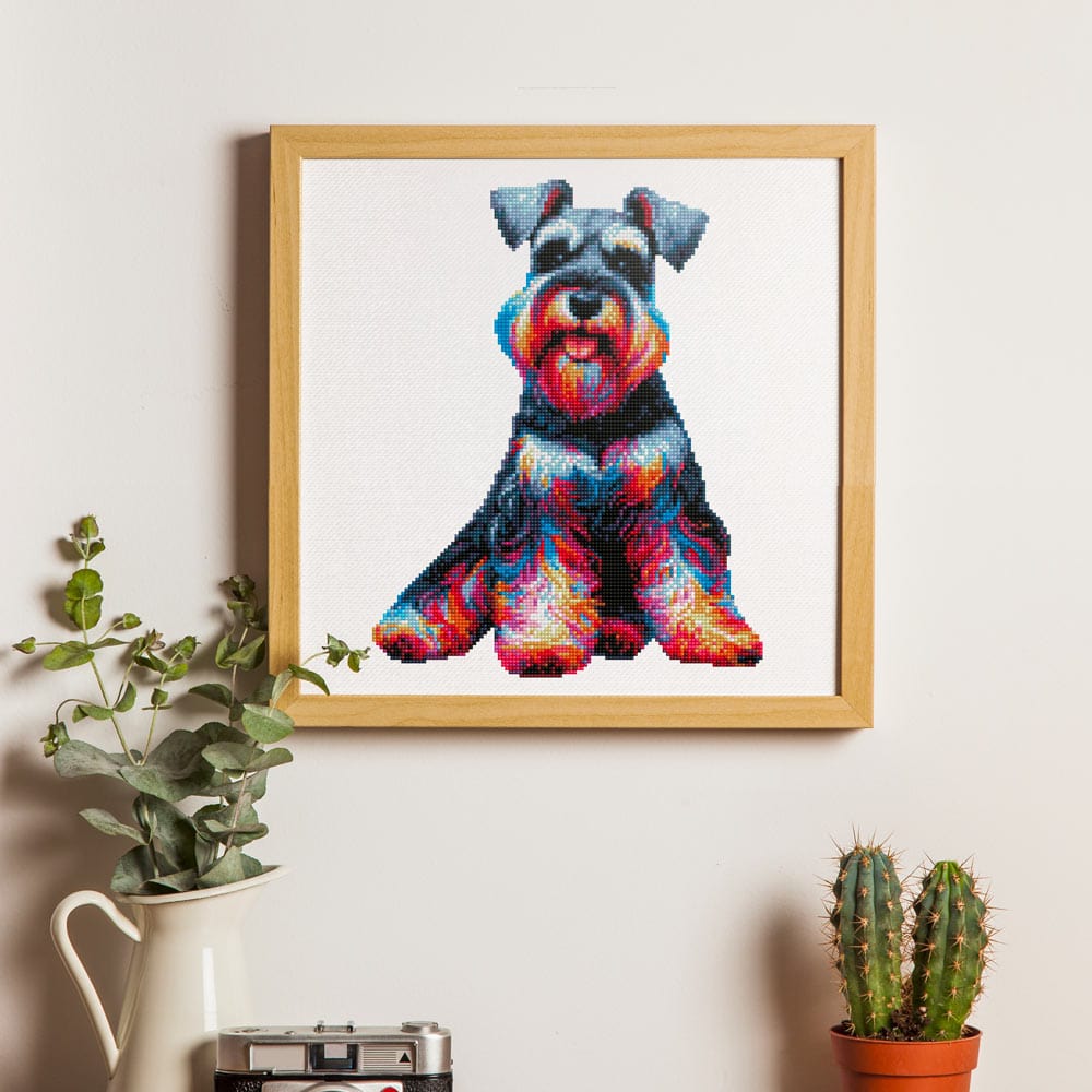 15.7"x15.7" / 40cm x 40cm Miniature Schnauzer Dog - Diamond Painting Kit