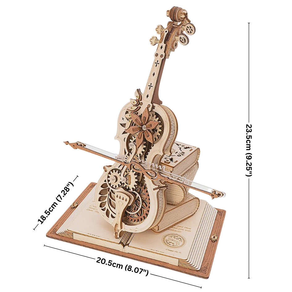 Magische Cello-Spieluhr 3D-Holzpuzzle