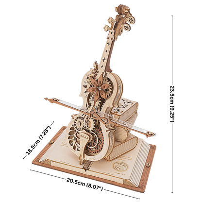 Magische Cello-Spieluhr 3D-Holzpuzzle