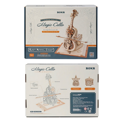 Magische Cello-Spieluhr 3D-Holzpuzzle