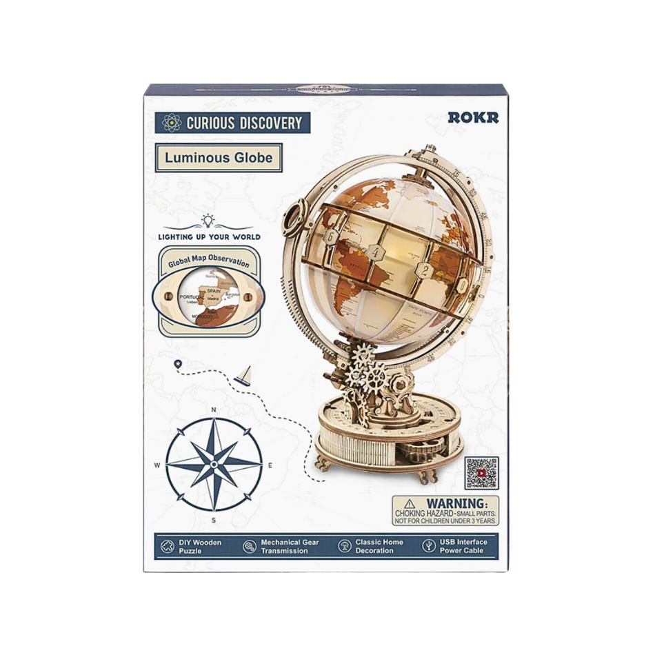 Leuchtglobus 3D-Holzpuzzle