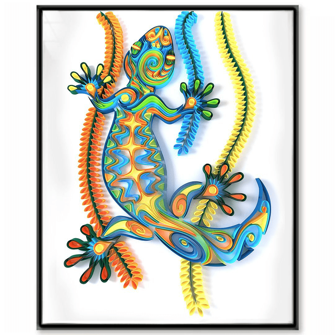 Papier Filigran Malerei Kit-Gecko