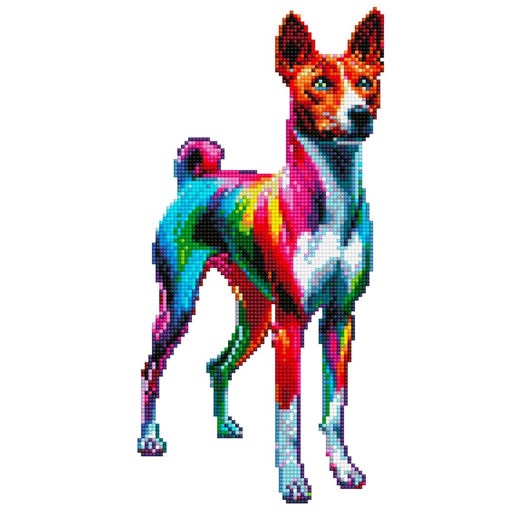 Basenji Hund - Diamant Malset