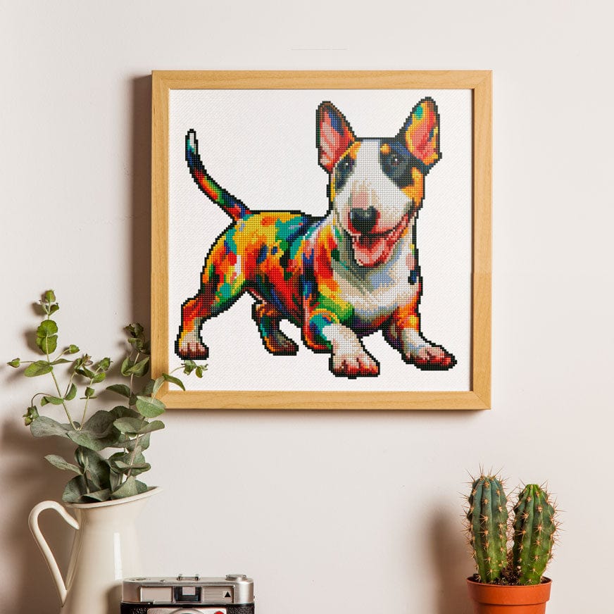 15.7"x15.7" / 40cm x 40cm English Bull Terrier Dog - Diamond Painting Kit