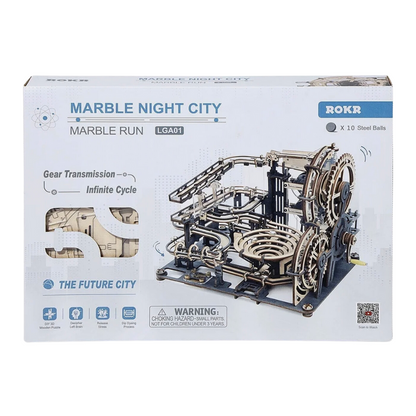 Murmelnacht Stadt - Murmelbahn 3D-Holzpuzzle