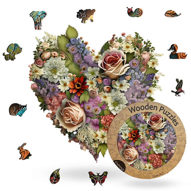 Animal Jigsaw Puzzle > Wooden Jigsaw Puzzle > Jigsaw Puzzle A3+Wooden Box Blooming Heart - Jigsaw Puzzle
