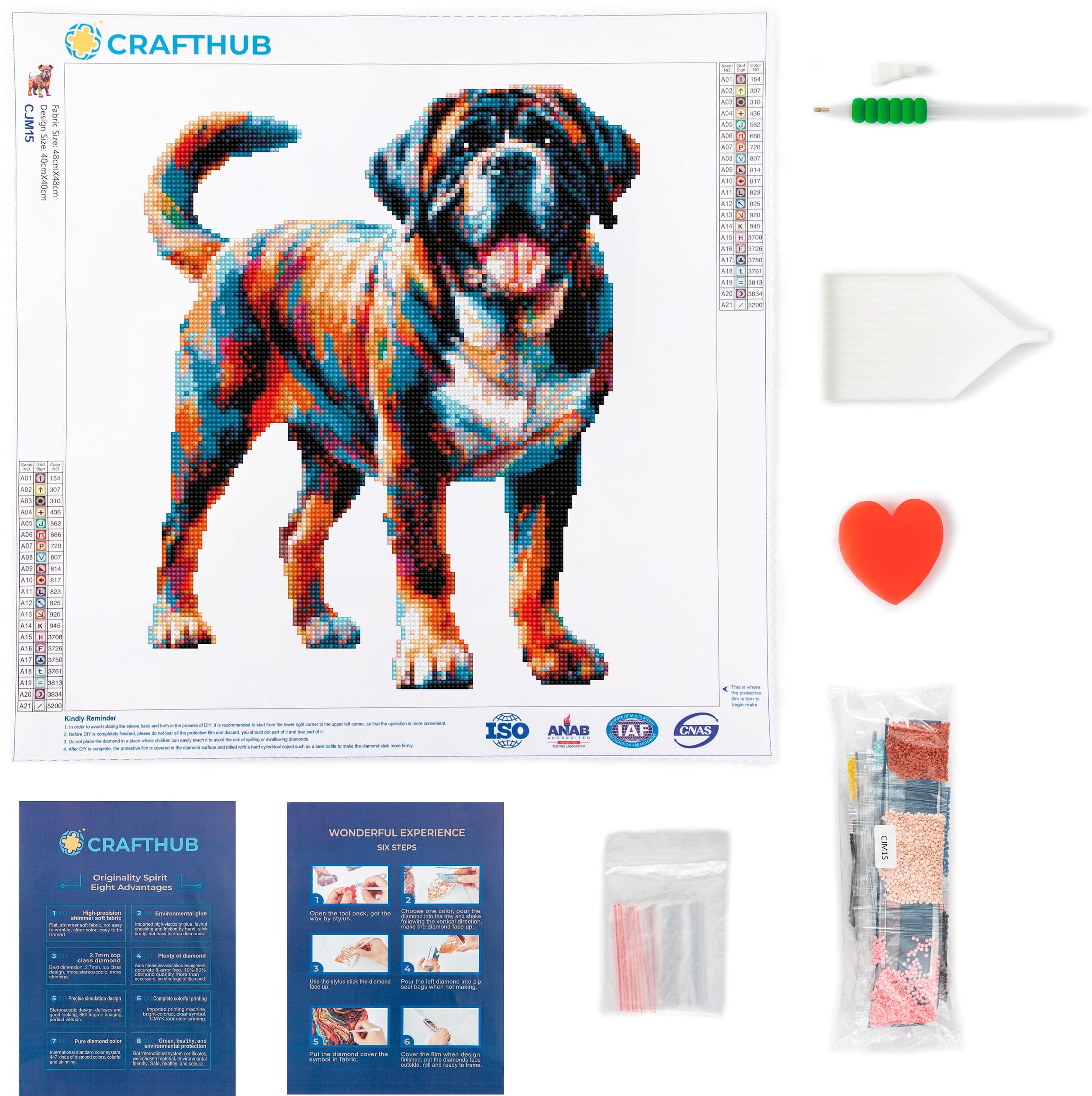 15.7"x15.7" / 40cm x 40cm Mastiff Dog - Diamond Painting Kit