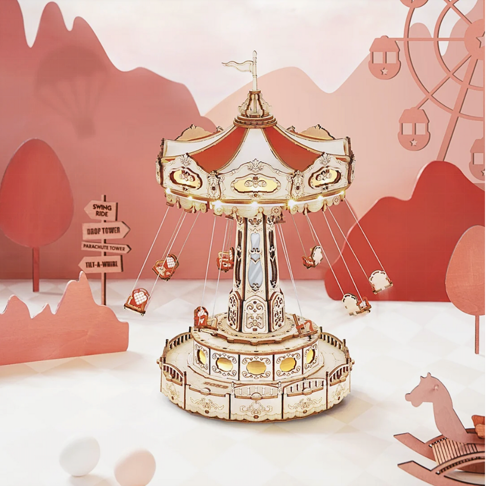 Qanye Holz Spieldose Grammophon - 3D Puzzle Musikbox Zum Selbstbauen