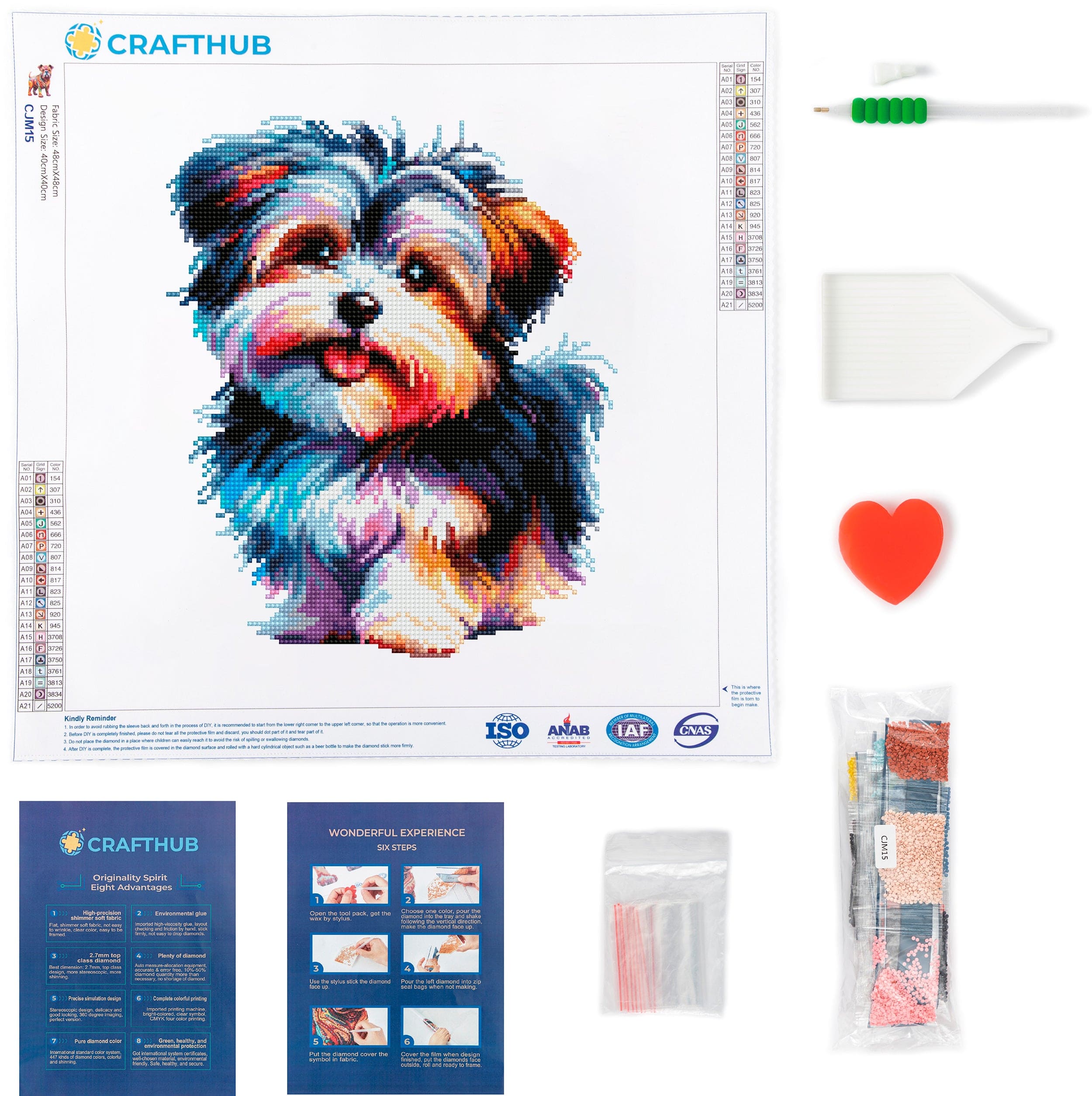 15.7"x15.7" / 40cm x 40cm Morkie Dog - Diamond Painting Kit