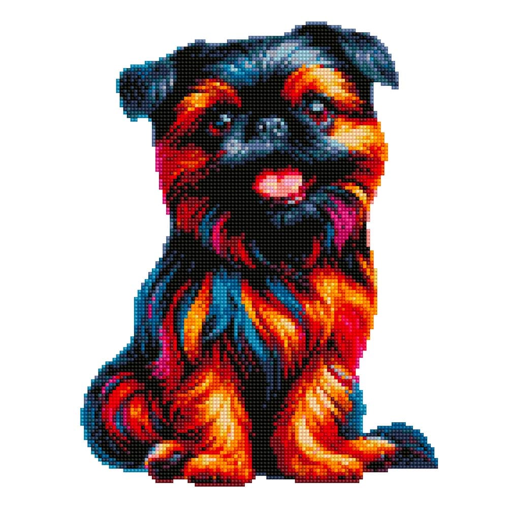 15.7"x15.7" / 40cm x 40cm Brussels Griffon Dog - Diamond Painting Kit