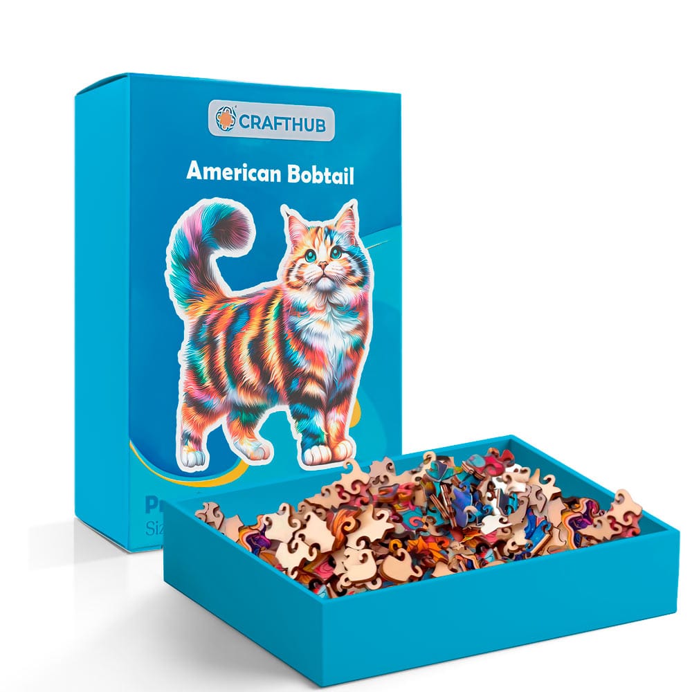 Animal Jigsaw Puzzle > Wooden Jigsaw Puzzle > Jigsaw Puzzle American Bobtail Cat - Jigsaw Puzzle