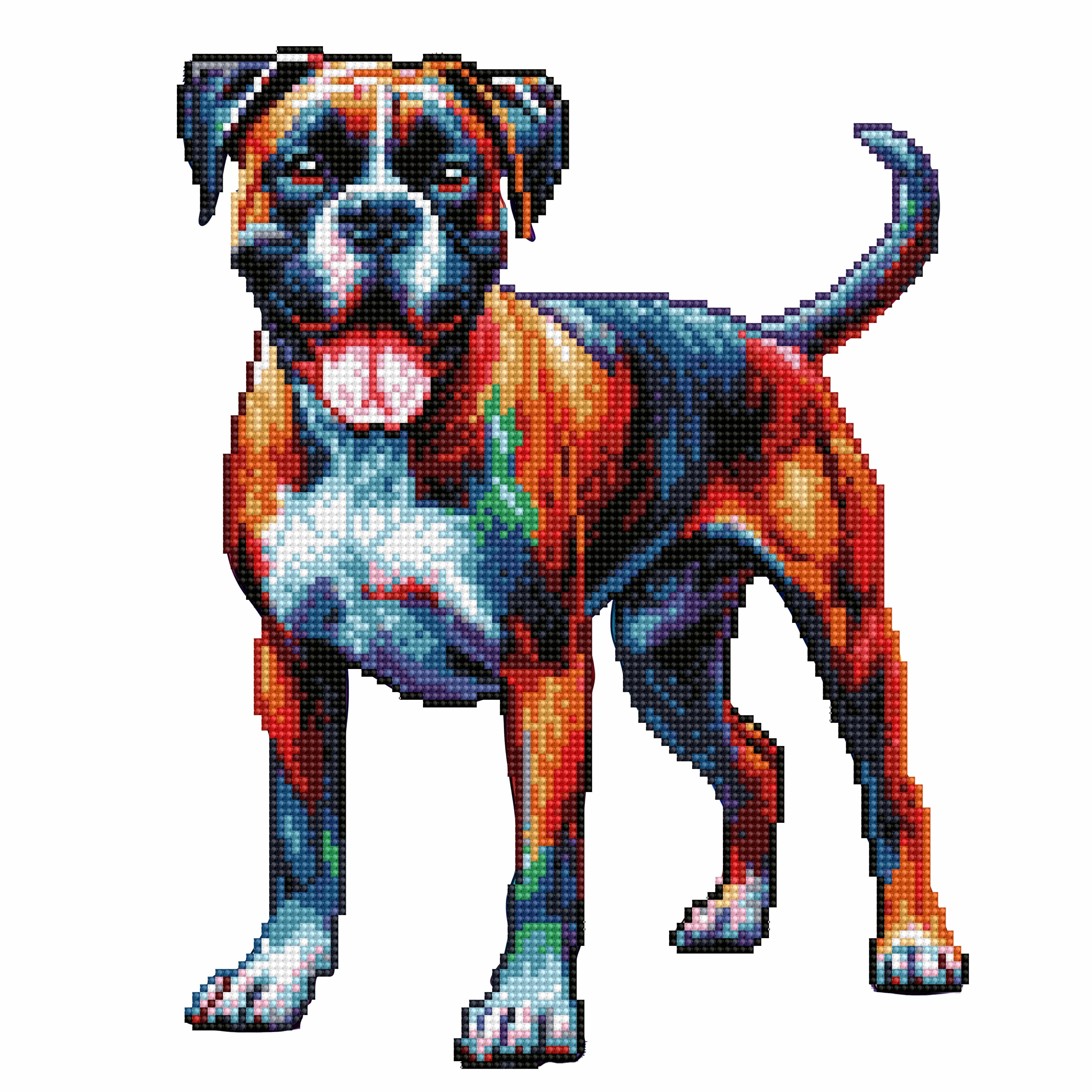 Boxer Hund - Diamant Malset