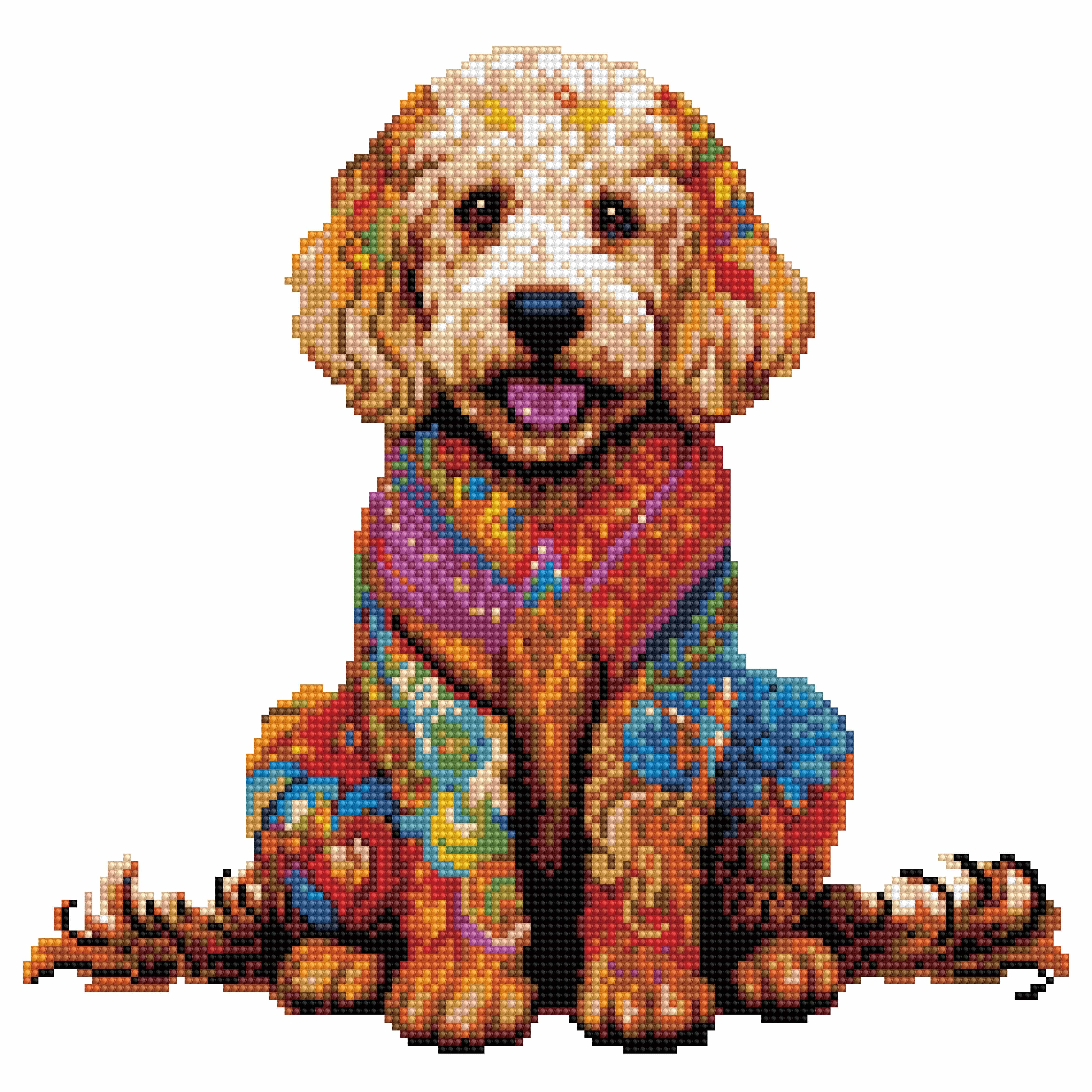 40x40cm Golden Doodle Dog - Diamond Painting Kit