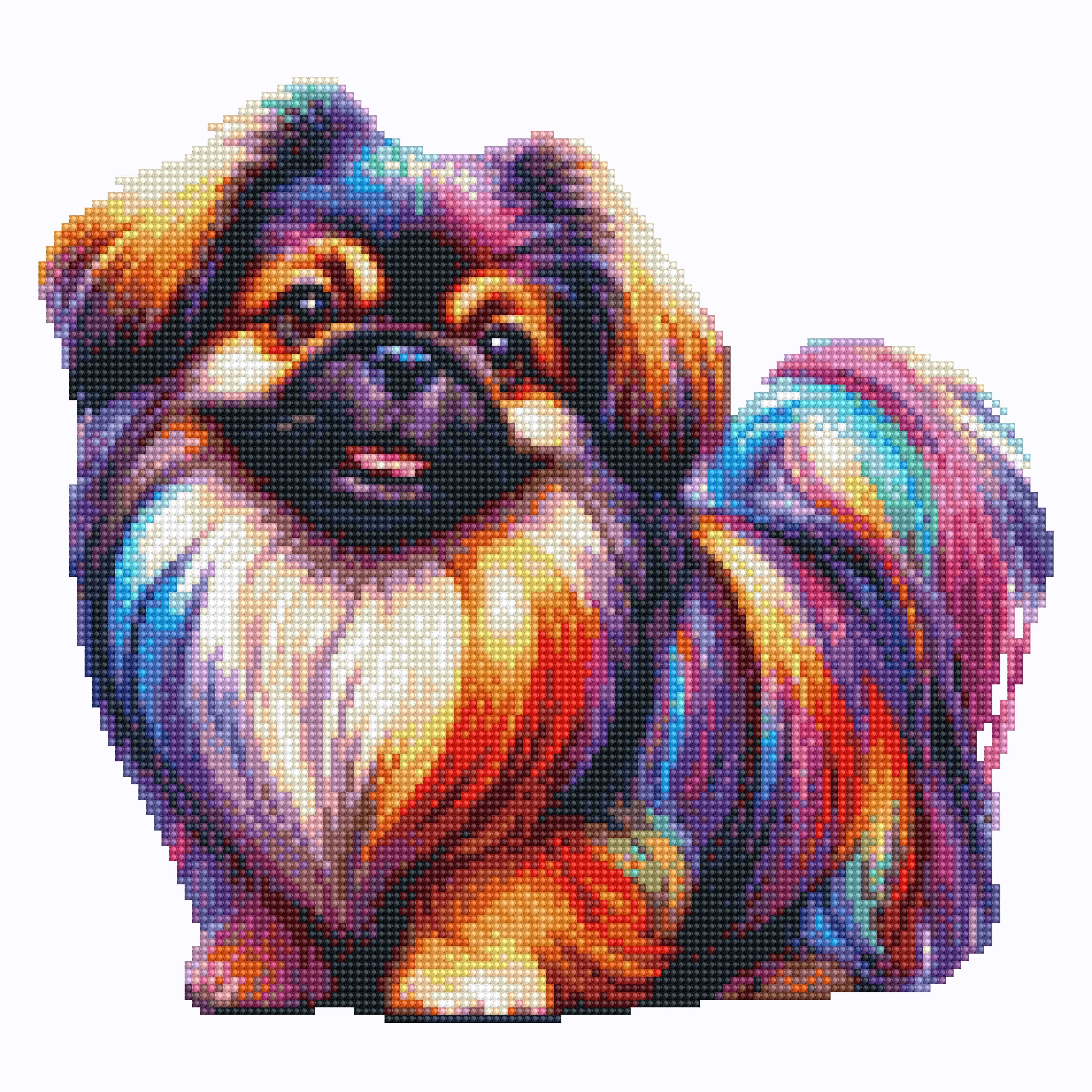 Pekinese Hund - Diamant Malset