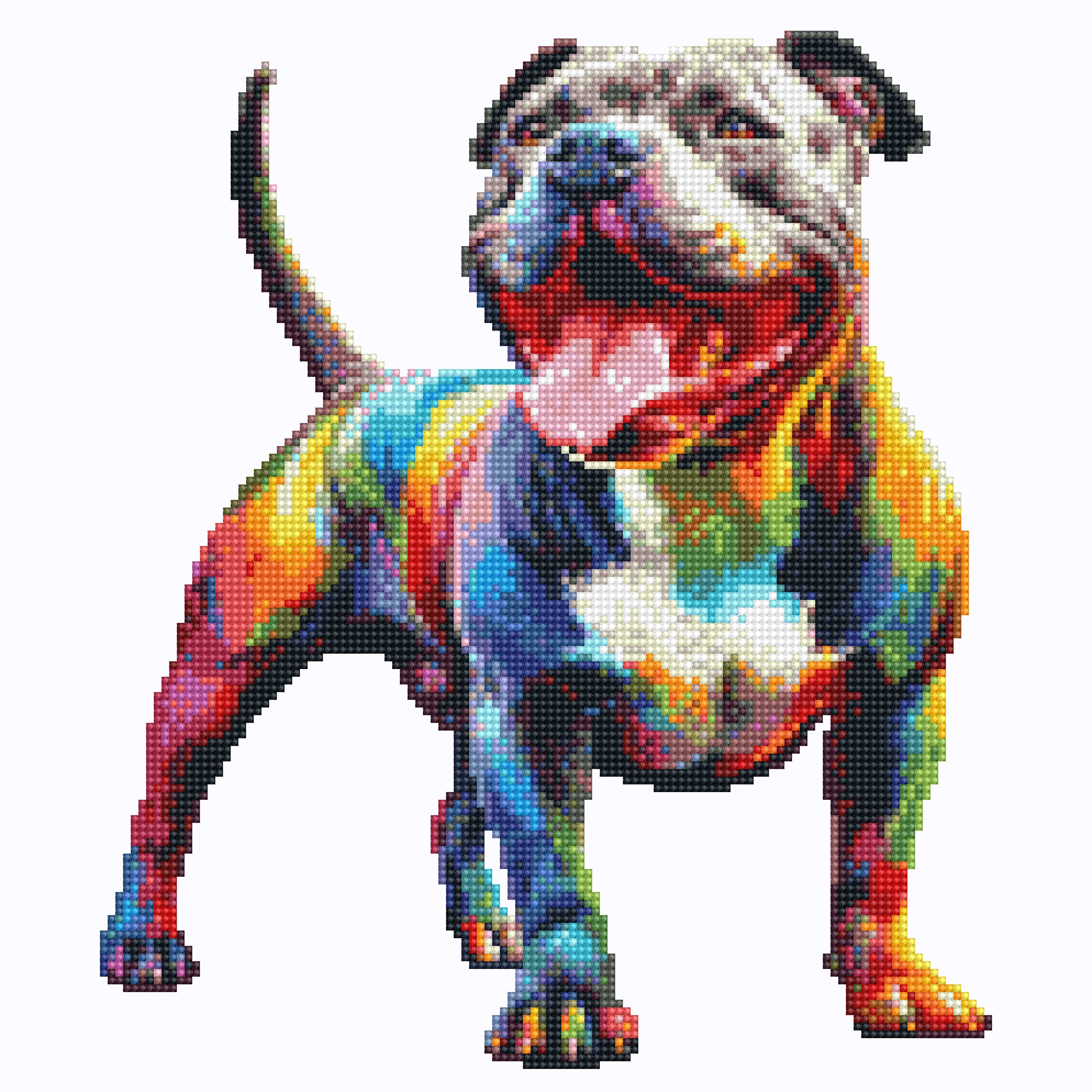 Pitbull Hund - Diamant Malset