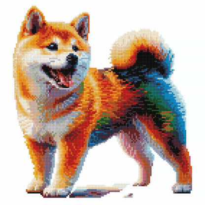 Shiba Inu Hund - Diamant Malset