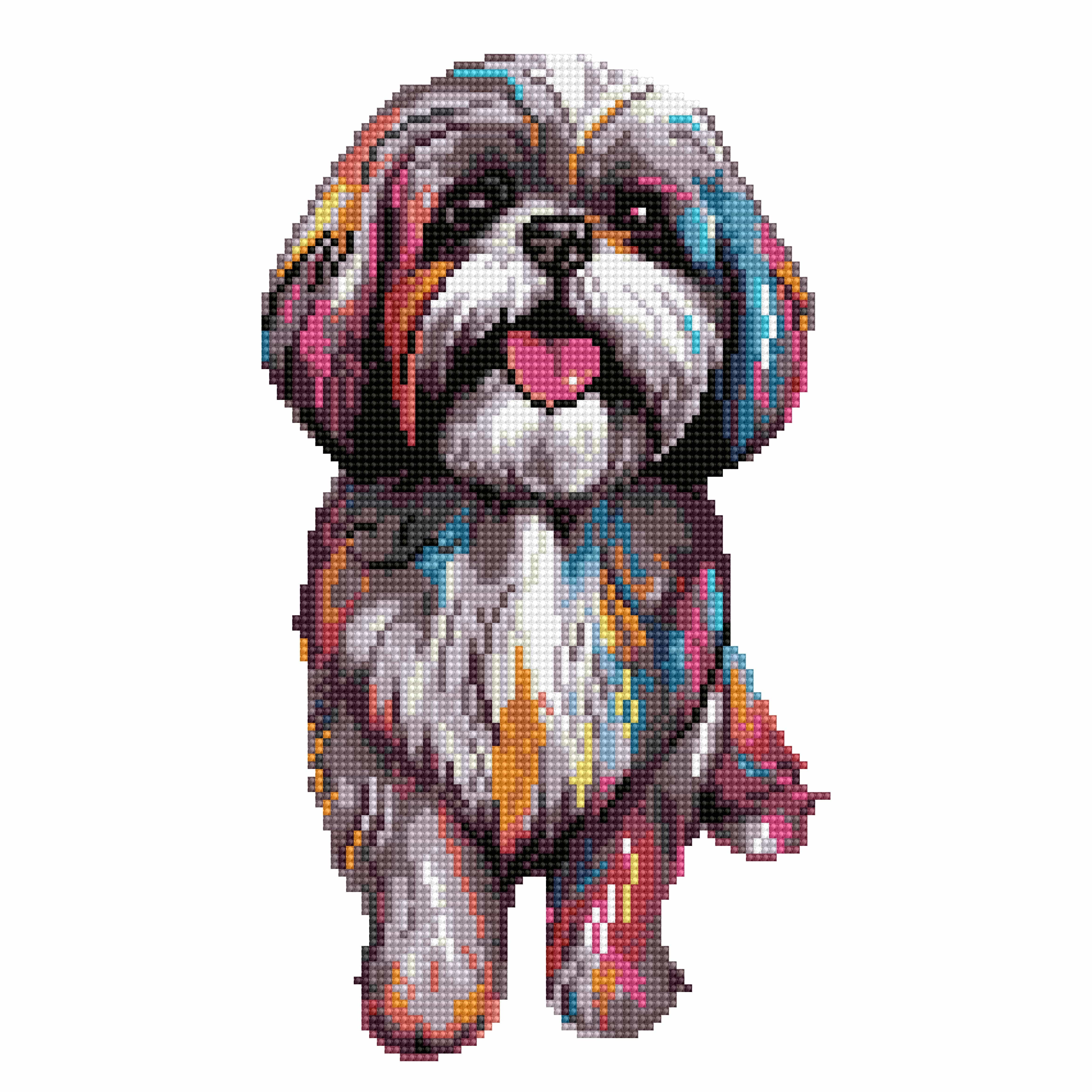 Shih Tzu Hund - Diamant Malset