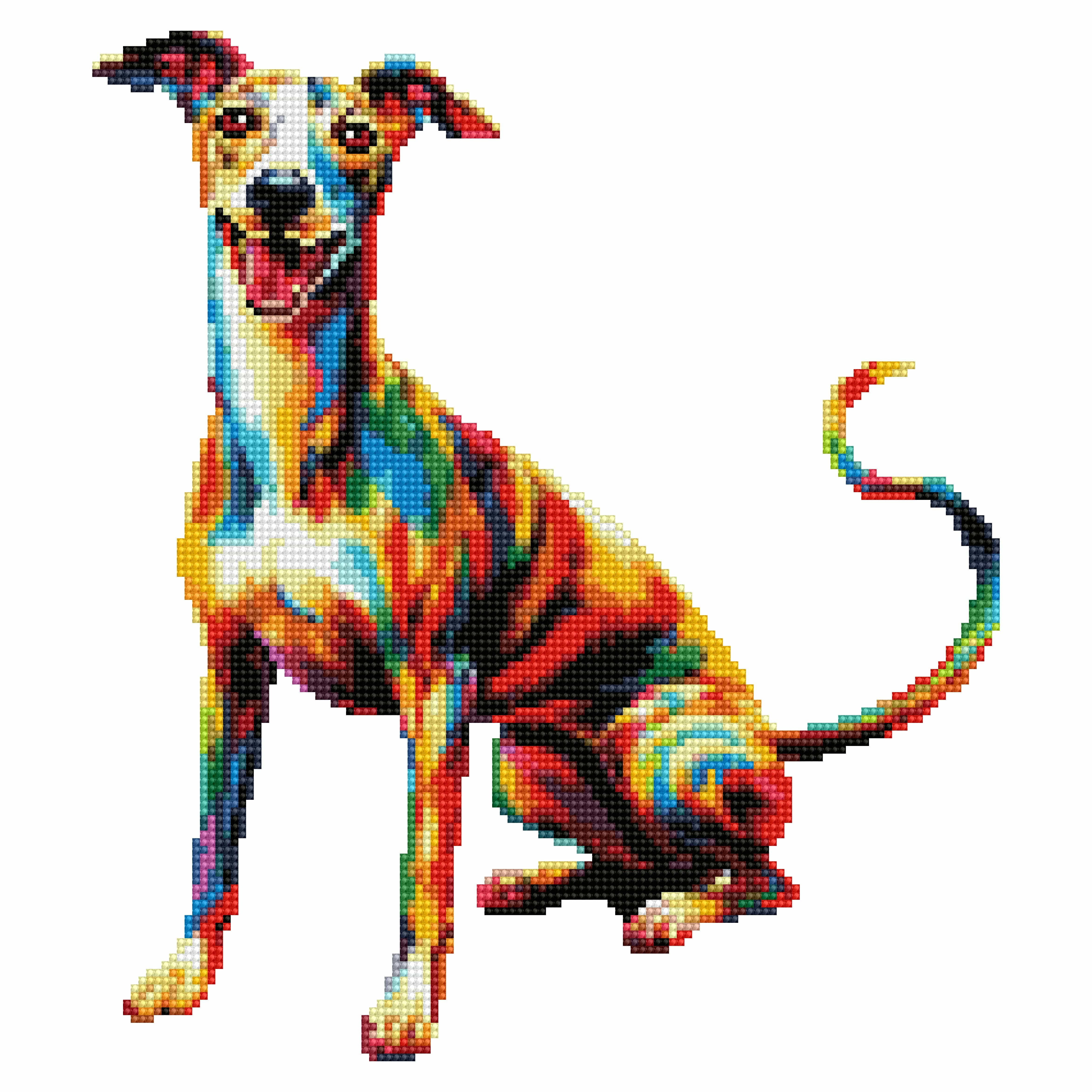 40x40cm Whippet Dog - Diamond Painting Kit